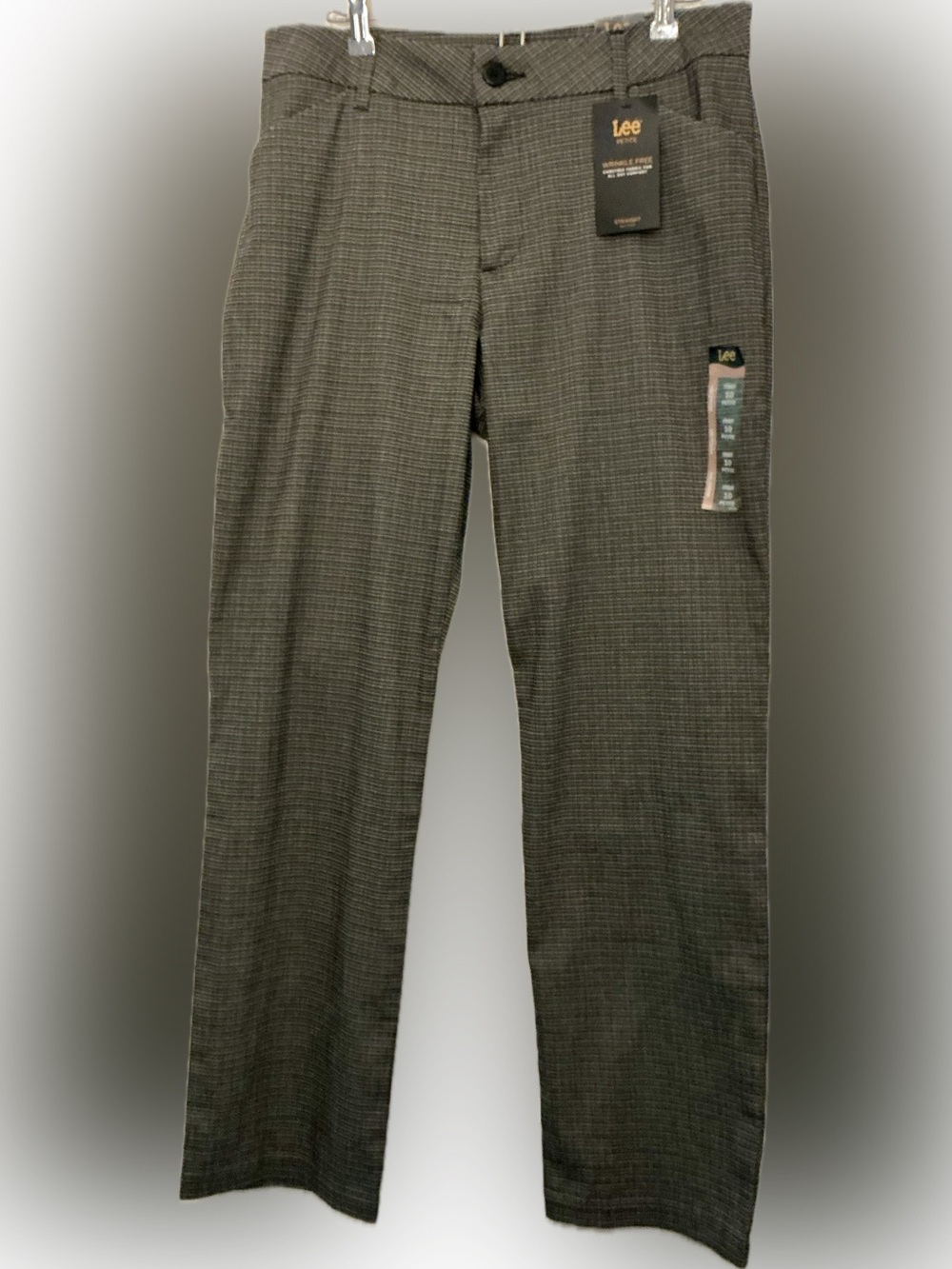 NWT- Lee Women’s Petite Black White Straight Leg Career Pants- 10P